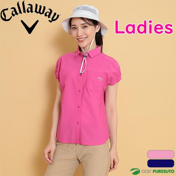 レディース キャロウェイ 半袖シャツ かざあなメッシュ フレンチスリーブシャツ C25134209 ...