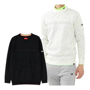 ニューバランス ゴルフ 長袖 クルーネック ニット プルオーバー メンズ 012-2270010 ゼブラ柄 セーター ゴルフウェア