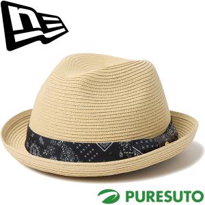ニューエラ NEW ERA ペーパーハット フェドーラ ブラックペイズリーテープ ユニセックス 14744664 帽子 麦わら帽子 夏用帽子 2026年春夏モデル NEWERA｜ゴルフ プレスト