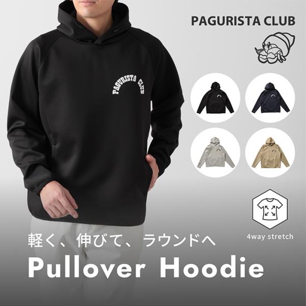 PAGURISTA CLUB プルオーバーフーディー パーカー ストレッチ サークルロゴ バックプリ...