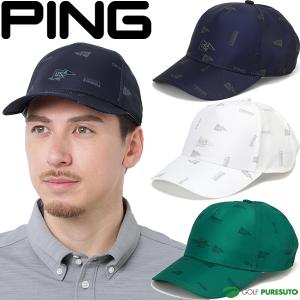 PING（ピン） ストライプ総柄プリントキャップ ゴルフウェア メンズ 春