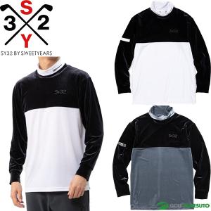 サイズ：L SY32 BY SWEET YEARS GOLF エスワイサーティトゥ  ハーフジップ 長袖ニットセーター  ブラック系 [240101427995] ゴルフウェア メンズ ストスト SY32 BY SWEET YEARS GOLF エスワイサーティトゥ ハーフジップ