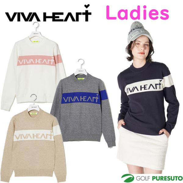 レディース ビバハート ゴルフ ロゴニット 012-12011 ゴルフウェア トップス 2024年秋...