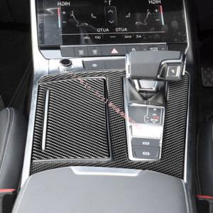 アウディAUDI 2019年式以降 A6 A7 リアルカーボン製 シフトパネルカバー ガーニッシュ 2枚セット