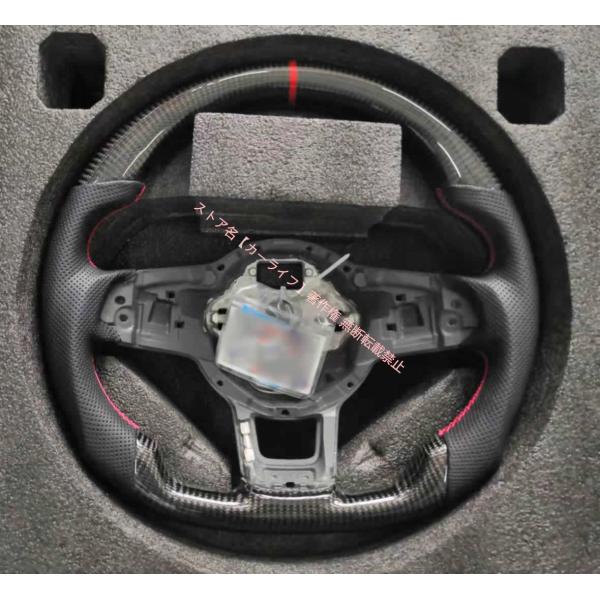 フォルクスワーゲン VW ゴルフ7 GTI ゴルフ7 R／R-LINE カーボン製 ハンドル ステア...