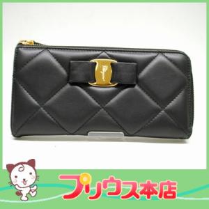 Salvatore Ferragamo　サルヴァトーレフェラガモ　ヴァラリボン　L字ファスナー長財布　レディース　キルティング　6795｜purishonten