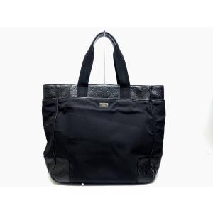 GUCCI グッチシマ ラージ トートバッグ ナイロン レザー 162429 ブラック メンズ ビジネス 大型 型押し GG ロゴ 7899｜purishonten