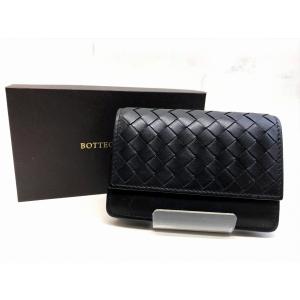 BOTTEGA VENETA ボッテガヴェネタ イントレチャート カードケース 名刺入れ レザー ブラック 黒 良好品 編み込 ファッション小物 8871｜purishonten