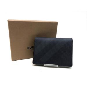 BURBERRY バーバリー レザー ＰＶＣ 名刺入れ カードケース 美品 未使用 新型 ダークグレー 9773｜purishonten