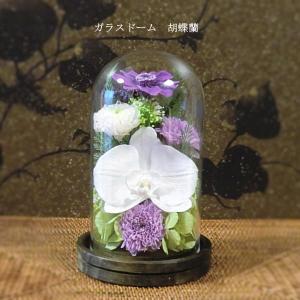 お供えの花 プリザーブドフラワー 仏花 お供え お悔やみ アレンジメント 供花 御祝 ギフト ガラスドーム 胡蝶蘭 Malon 008 Malon Rose 通販 Yahoo ショッピング