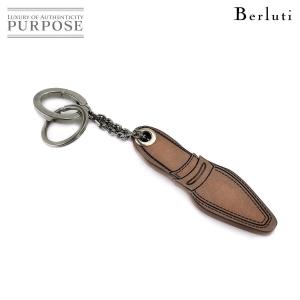 未使用 展示品 ベルルッティ Berluti キーホルダー シューズモチーフ キーリング 靴 モチーフ アンディ ヴェネチアレザー ブラウン