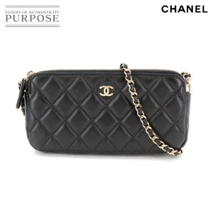 新品 未使用 シャネル CHANEL マトラッセ ラウンド ダブルファスナー チェーン ウォレット 長財布 レザー ブラック A82527