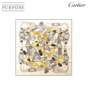 カルティエ Cartier マスト ドゥ カルティエ スカーフ 時計柄 シルク 100% マルチカラ...