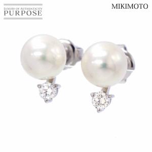 ミキモト MIKIMOTO K18 パール ピアス 1.7g H0.6×W0.6cm ミルグレイン