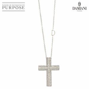 ダミアーニ DAMIANI クロス ダイヤ ネックレス 45cm K18 WG ホワイト