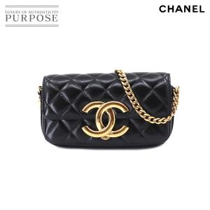 未使用 展示品 シャネル CHANEL ミニ マトラッセ チェーン ショルダー バッグ レザー ブラック AP3207 フォン ケース 90201452｜purpose-inc