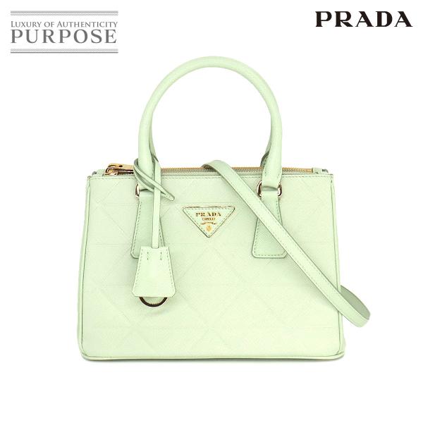 新品同様 プラダ PRADA ガレリア スモール 2way ハンド ショルダー バッグ サフィアーノ...