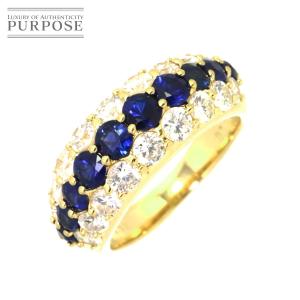 リング 12号 サファイヤ 1.32ct ダイヤ 1.67ct K18 YG イエローゴールド 750 指輪 Sapphire Ring 90203953｜purpose-inc