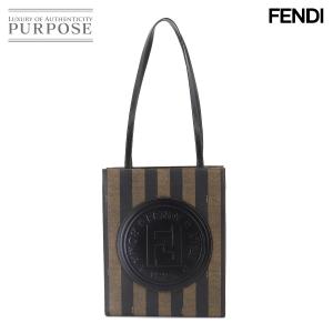 未使用 展示品 フェンディ FENDI ペカン トート バッグ PVC レザー ブラウン ブラック ...