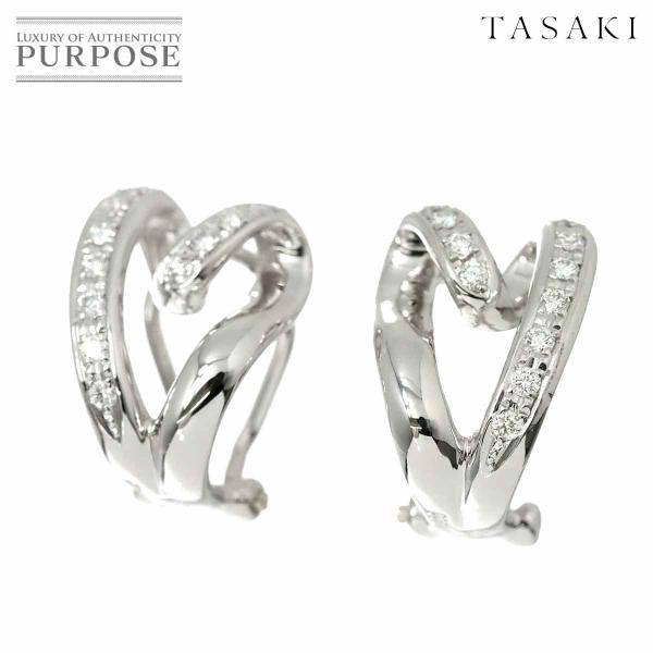 タサキ TASAKI ダイヤ 0.11ct×2 イヤリング Pt プラチナ 田崎真珠 Diamond...