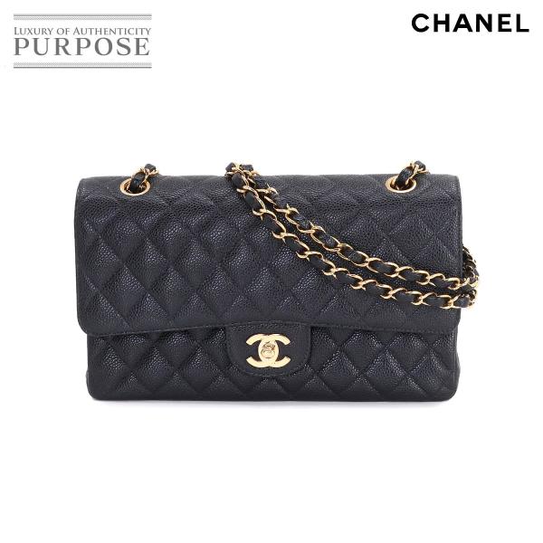 新品同様 シャネル CHANEL マトラッセ 25 チェーン ショルダー バッグ キャビアスキン ブ...