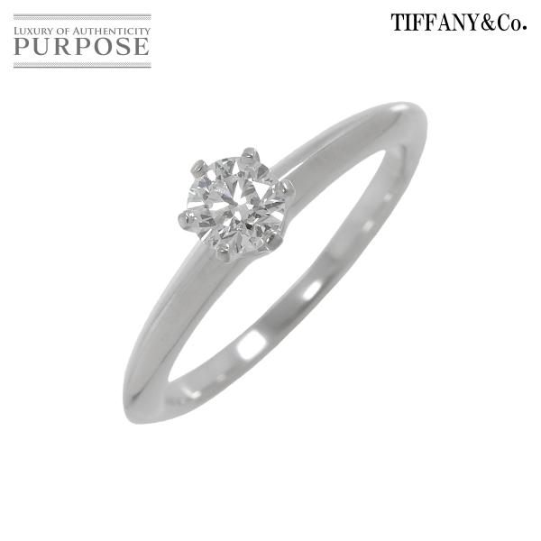 ティファニー TIFFANY&amp;Co. ソリティア ダイヤ 0.32ct G/VS1/EX 9号 リン...