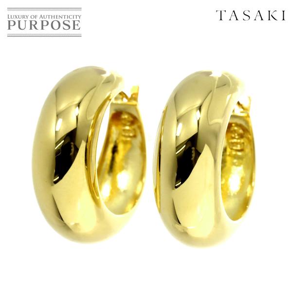 タサキ TASAKI フープ ピアス K18 YG イエローゴールド 750 田崎真珠 Earrin...