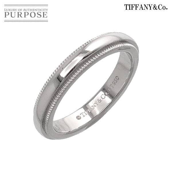 ティファニー TIFFANY&amp;Co. ミルグレイン バンド 6号 リング 幅3mm Pt プラチナ ...