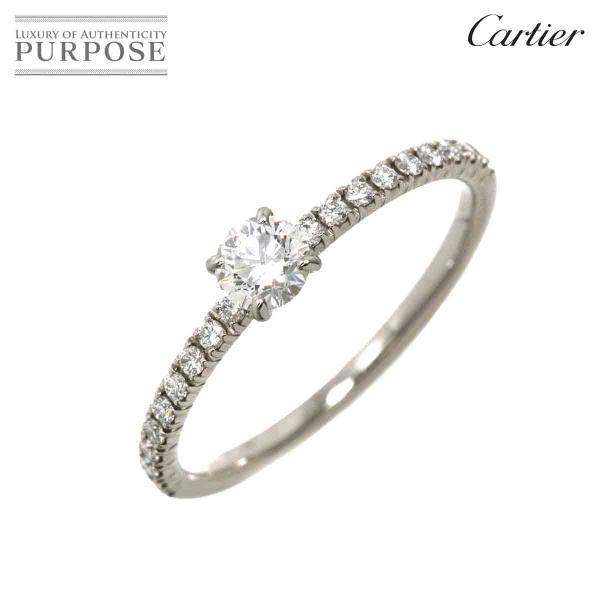 カルティエ Cartier エタンセル ハーフ #47 リング ダイヤ 0.18ct Pt プラチナ...