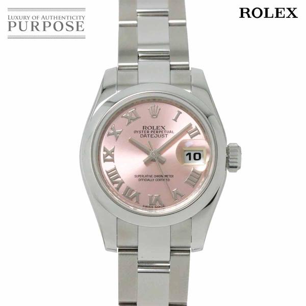 ロレックス デイトジャスト 179160 ランダム番 ルーレット レディース 腕時計 ピンク オート...