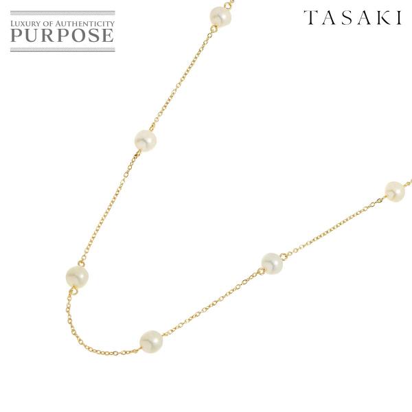 タサキ TASAKI アコヤ真珠 6.3-6.2mm ネックレス 40cm K18 YG 750 パ...