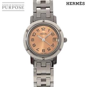 エルメス HERMES クリッパー CL4 210 レディース 腕時計 デイト ピンク クォーツ ウォッチ Clipper 90223029｜purpose-inc