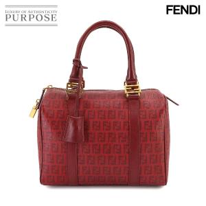 フェンディ FENDI ズッキーノ スモール ボストン バッグ PVC レザー レッド 8BL068 Hand Bag 90223566｜purpose-inc