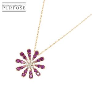 ガーネット 1.19ct ダイヤ 0.19ct ネックレス 45cm K18 PG ピンクゴールド 750 Garnet Necklace 90224139｜purpose-inc