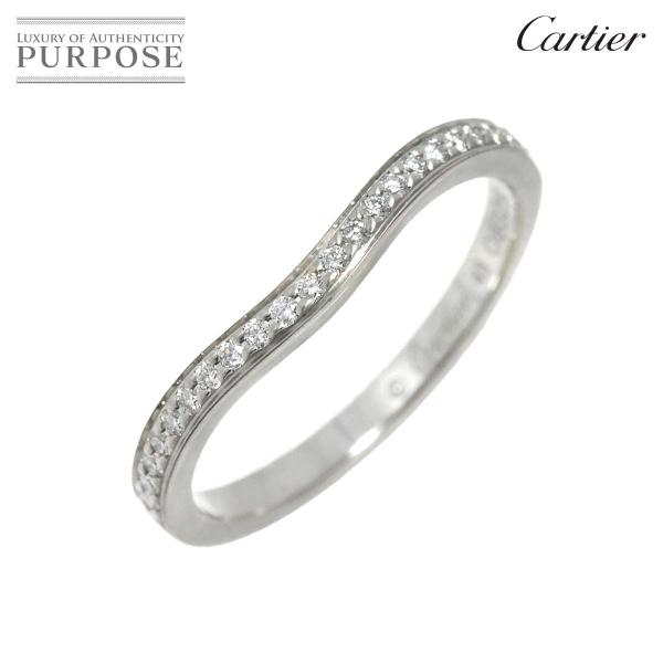 カルティエ Cartier バレリーナ カーブ #48 リング ハーフ ダイヤ Pt プラチナ 指輪...