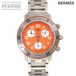 エルメス HERMES クリッパー ダイバー クロノグラフ CL2 916 メンズ 腕時計 オレンジ...