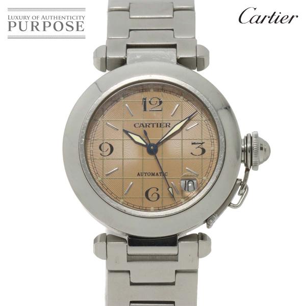 カルティエ Cartier パシャC W31024M7 ボーイズ 腕時計 デイト サーモンピンク オ...