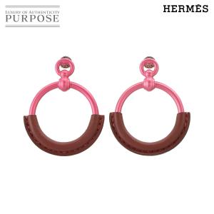 HERMES エルメス Ｈキューブピアス　ピンク HERMES エルメス ピアス Hキューブ メタル シルバー×ピンク