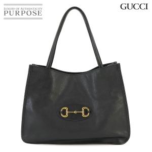 グッチ GUCCI ホースビット 1955 トート バッグ レザー ブラック 623694 ゴールド...