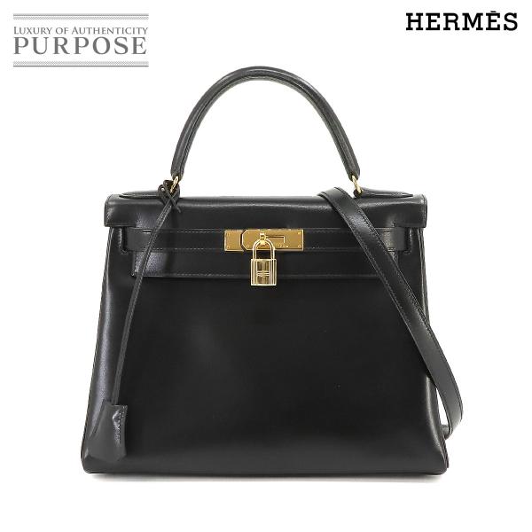 新品同様 エルメス HERMES ケリー 28 2way ハンド ショルダー バッグ ボックスカーフ...