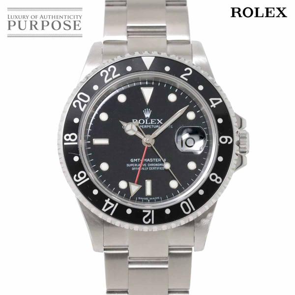 ロレックス ROLEX GMTマスター2 16710 D番 スティックダイヤル メンズ 腕時計 デイ...