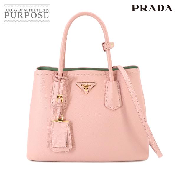 プラダ PRADA ドゥーブレ スモール 2way ハンド ショルダー バッグ サフィアーノレザー ...