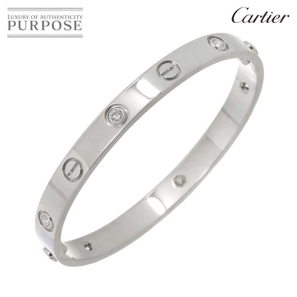 カルティエ Cartier ラブ ブレス ハーフ ダイヤ 6P #16 K18 WG 750 ブレス...
