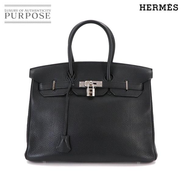 エルメス HERMES バーキン35 ハンド バッグ トリヨンクレマンス ブラック □L刻印 シルバ...