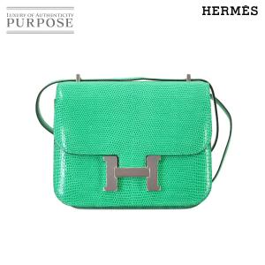 未使用 展示品 エルメス HERMES コンスタンス3 ミニ 18 ショルダー バッグ リザード グリーン系 Z刻印 シルバー 金具 90230164｜purpose-inc