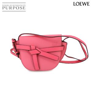 新品同様 ロエベ LOEWE ゲートバッグ ミニ ショルダー バッグ レザー ピンク 321.12.U62 ゴールド 金具 Gate Bag Mini 90230574｜purpose-inc