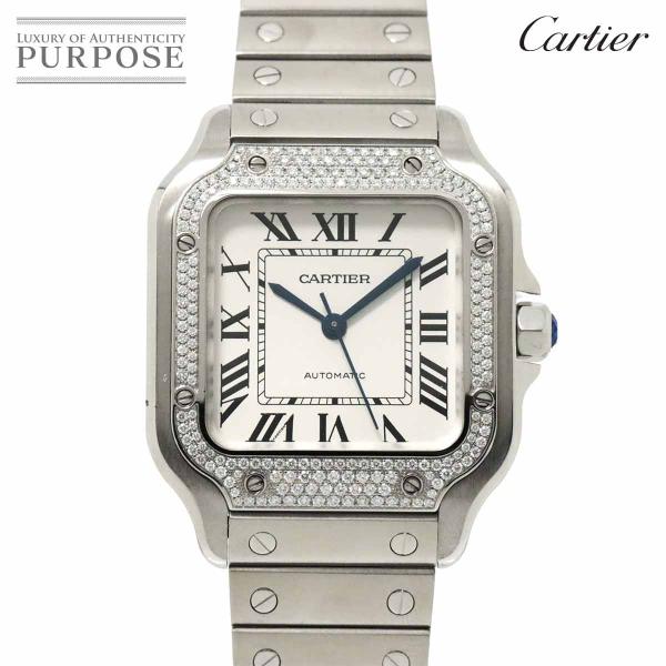 カルティエ Cartier サントスドゥカルティエMM W4SA0005 ボーイズ 腕時計 ダイヤベ...