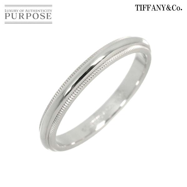 ティファニー TIFFANY&amp;Co. ミルグレイン 21号 リング 幅3mm Pt プラチナ 指輪 ...