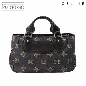 セリーヌ CELINE マカダム柄 ブギーバッグ ハンド バッグ デニム レザー ネイビー ブラック 134022 シルバー 金具 Boogie Bag 90231731｜purpose-inc