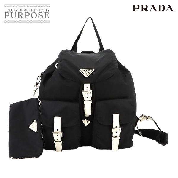 未使用 展示品 プラダ PRADA ミディアム バックパック リュックサック ナイロン レザー ネロ...